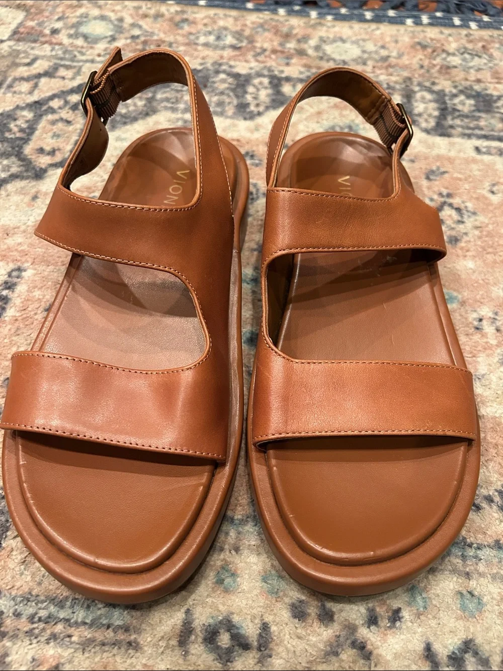 Vionic Tan Leather Double-Strap Slingback Sandal - Picture 10 of 15
